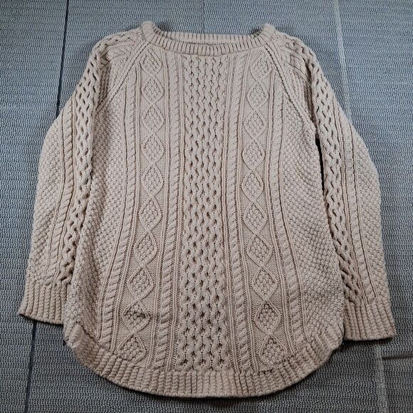 L.L. Bean Sweaters - Womens LL Bean Signature Collection Fisherman Tunic Knit Sweater ZIP Cotton SZ M